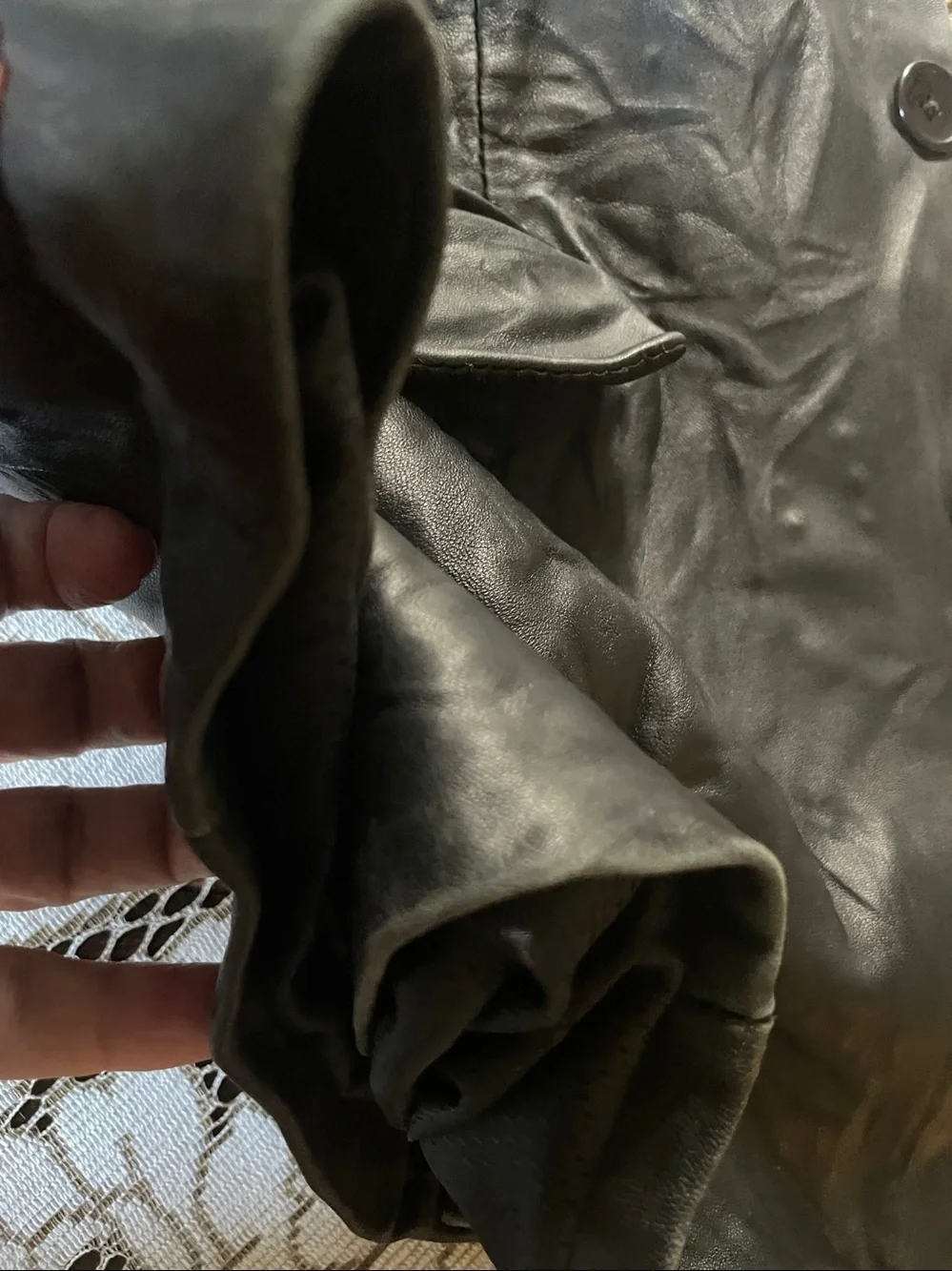 Rosleen Black Leather Sport Coat Character Blazer